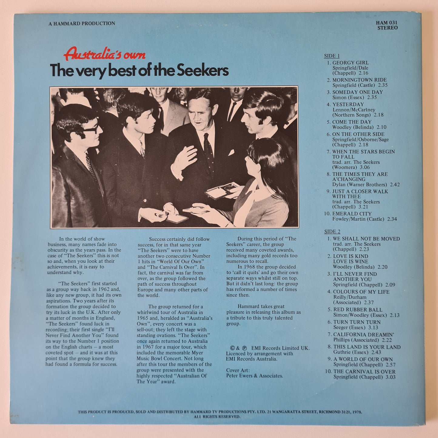 The Seekers – The Very Best Of The Seekers - 1978 (Gatefold) - Vinyl Record LP (near mint)