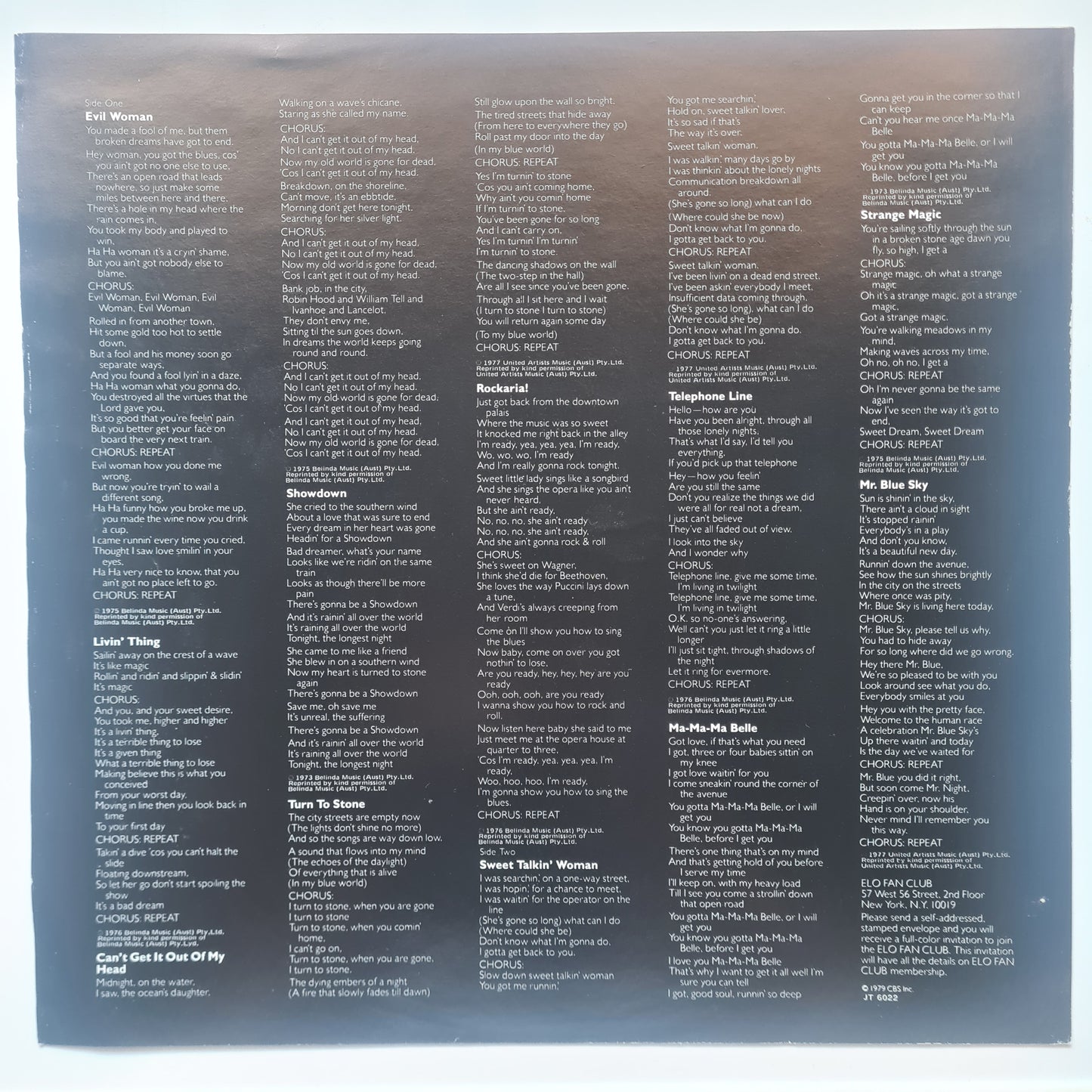 ELO – ELO's Greatest Hits - 1979 - Vinyl Record LP (excellent)