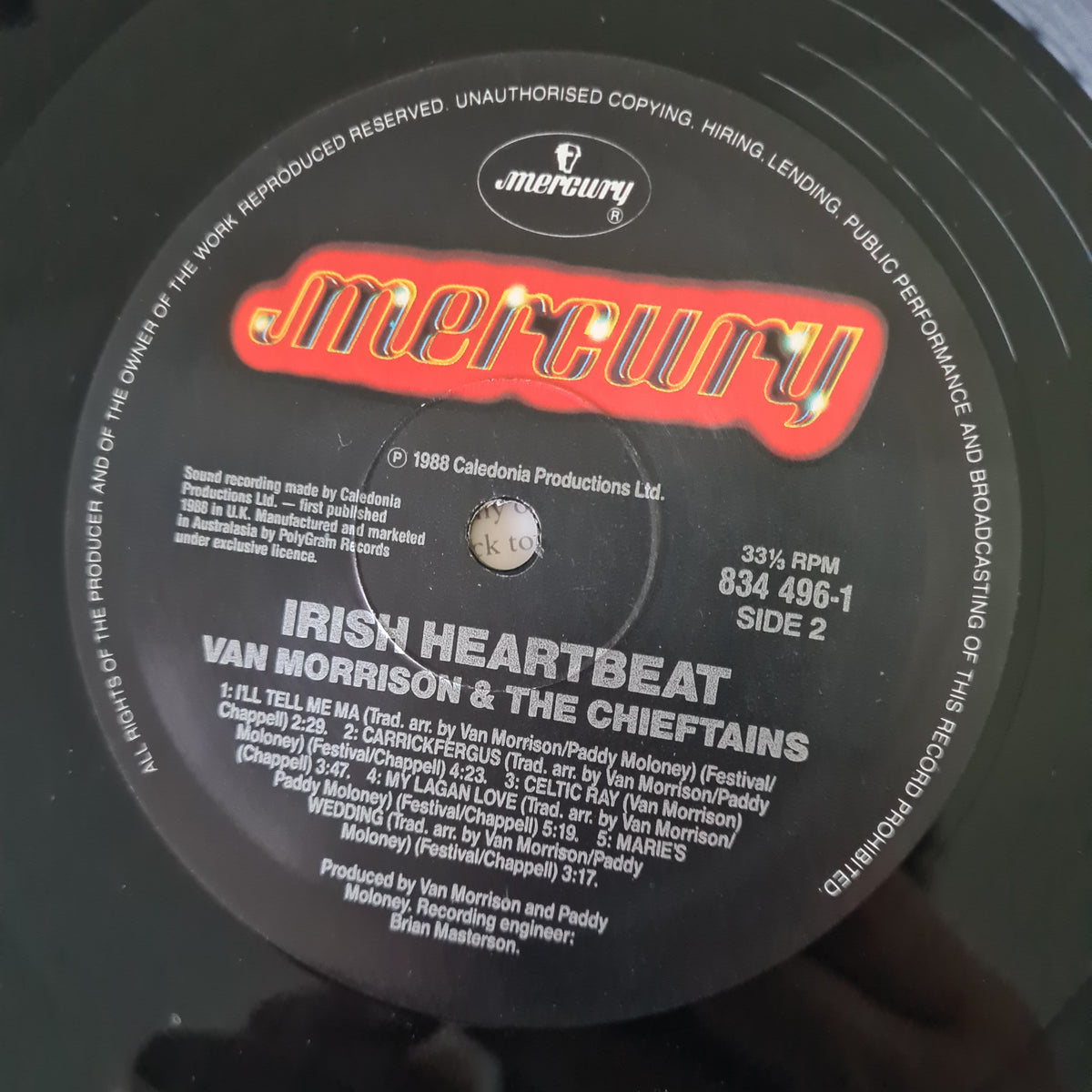 Van Morrison & The Chieftains – Irish Heartbeat - 1988 - Vinyl Record LP