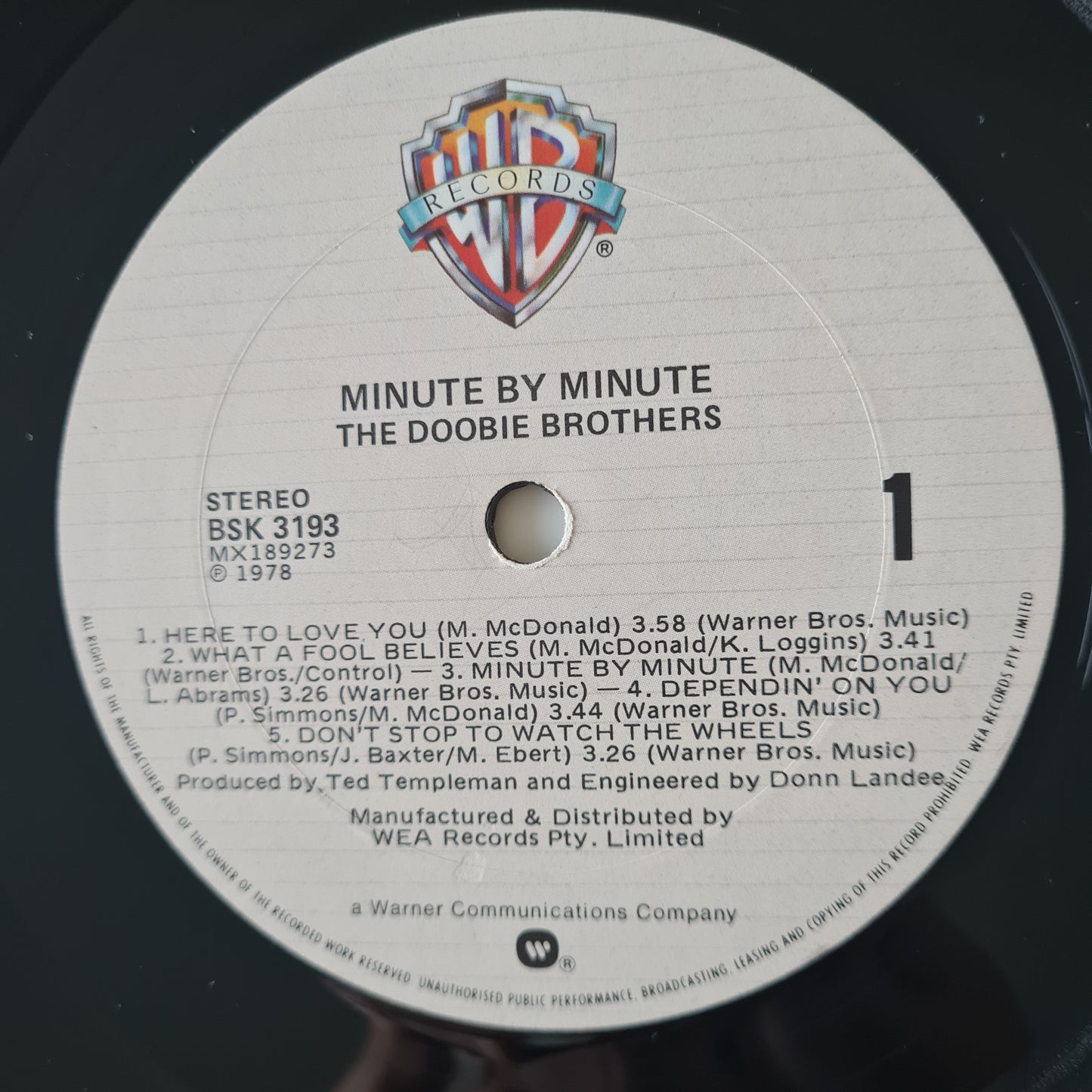 The Doobie Brothers – Minute By Minute - 1978 - Vinyl Record LP