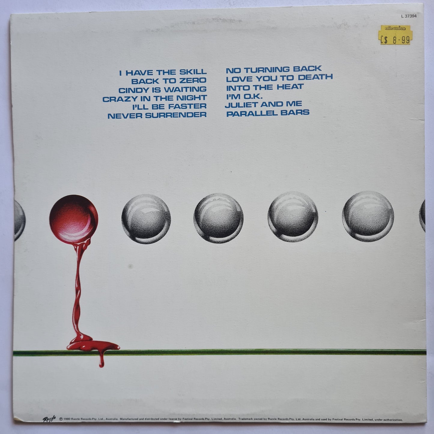 Sherbs (Sherbet) – The Skill - 1980 (Australian pressing)- Vinyl Record LP