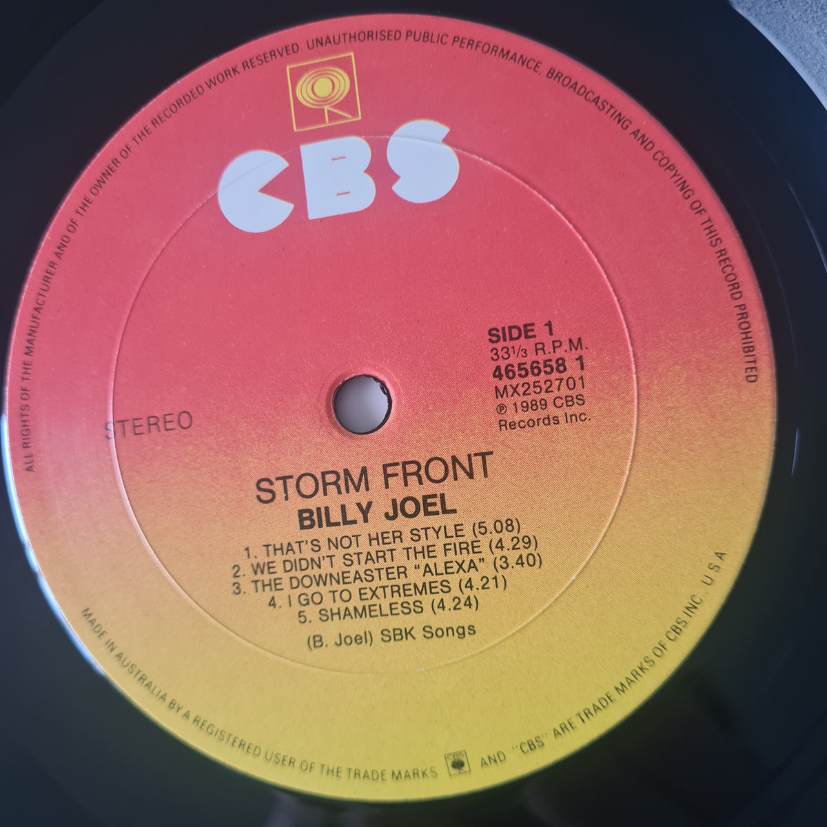 Billy Joel – Storm Front - 1989 - Vinyl Record LP (Excellent)