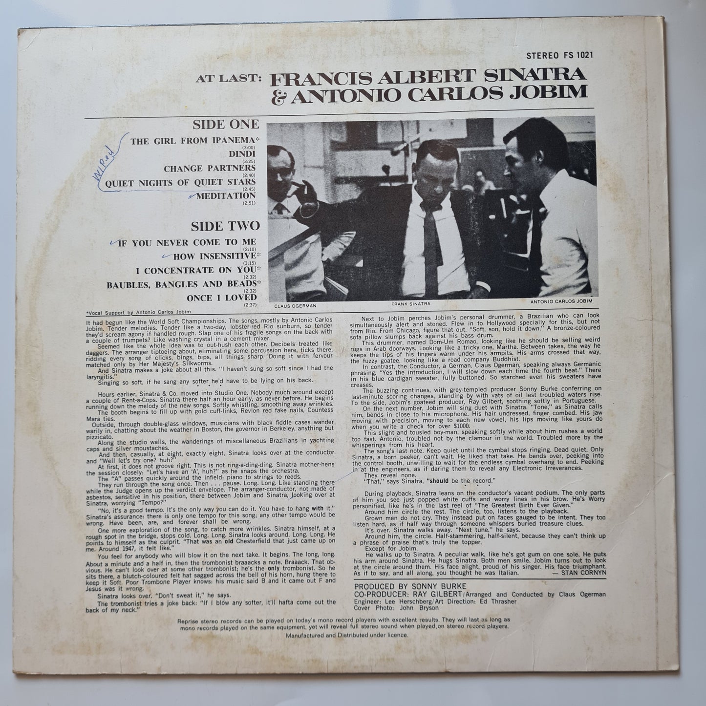 Frank Sinatra & Antonio Carlos Jobim – Francis Albert Sinatra & Antonio Carlos Jobim - 1967 - Vinyl Record LP 🇧🇷