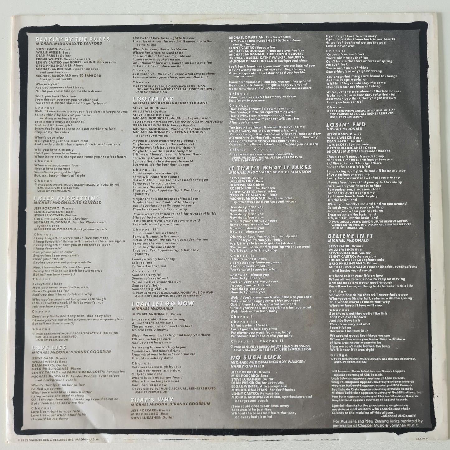 Michael McDonald – If Thats What It Takes - 1982 - Vinyl Record LP