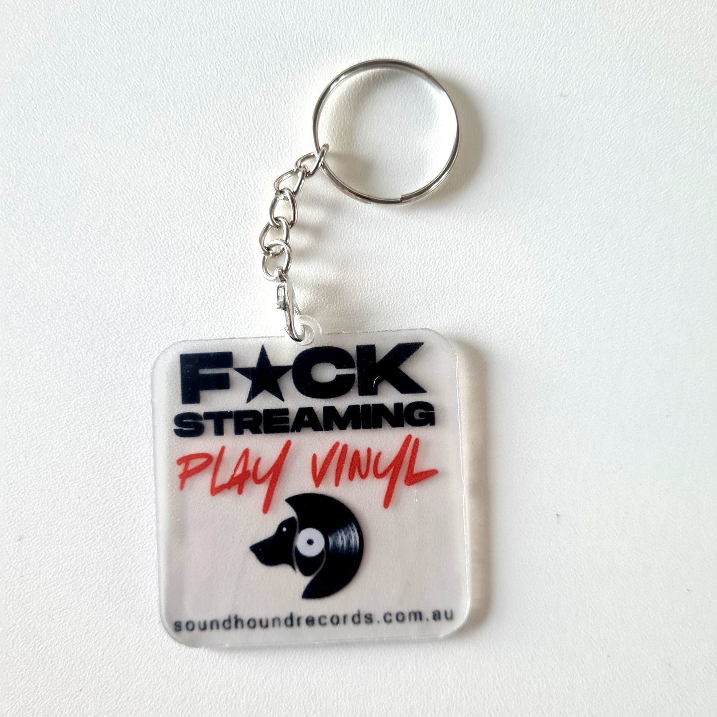 F*CK STREAMING PLAY VINYL - Acrylic Keyring / Keychain - Free Shipping!