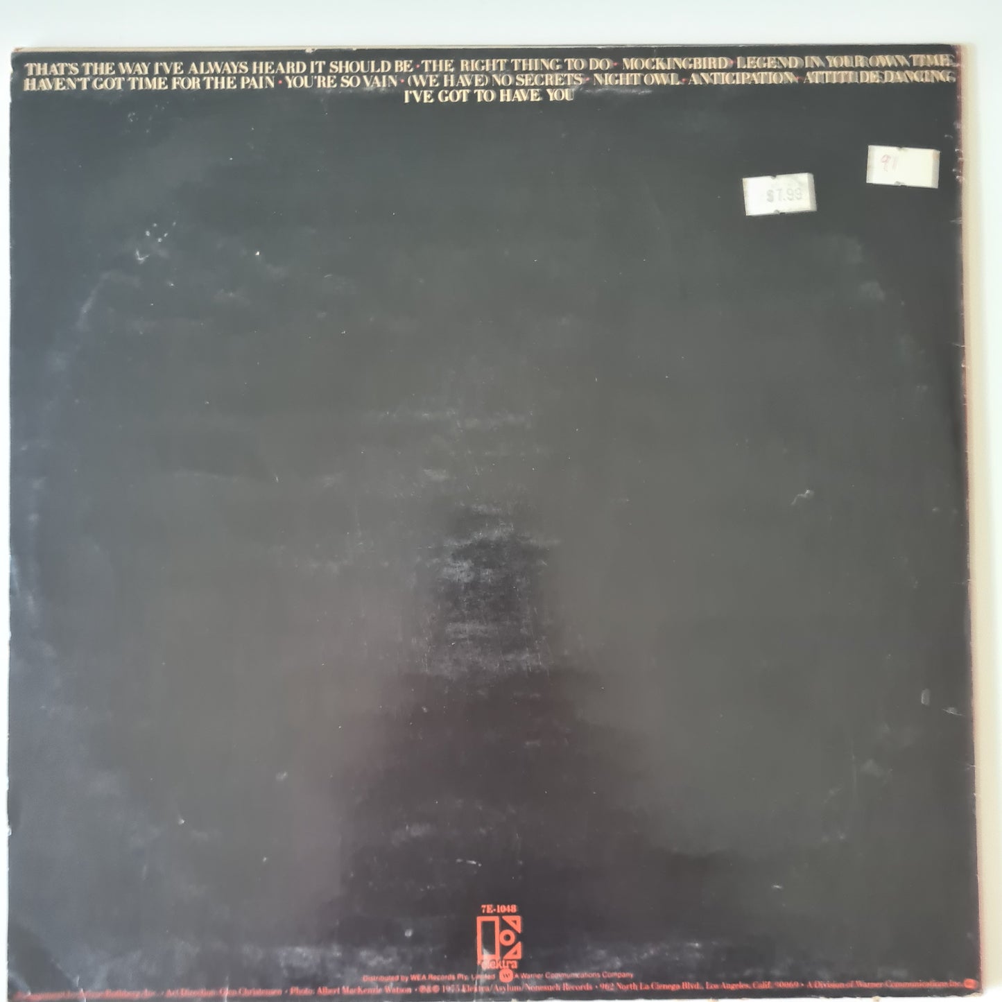 Carly Simon – The Best Of Carly Simon - 1975 - Vinyl Record LP (near mint)