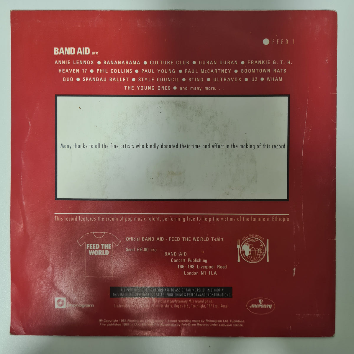 Band Aid – Do They Know It's Christmas? - 1984 - Vinyl Record (7inch Single)