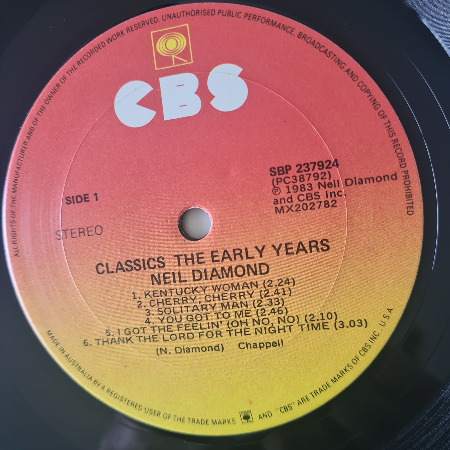 Neil Diamond – Classics The Early Years - 1983 - Vinyl Record LP