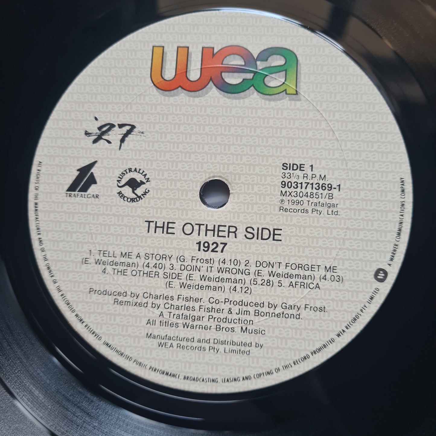 Nineteen 27 - The Other Side - 1990 - Vinyl Record LP *SIGNED by Eric Weideman