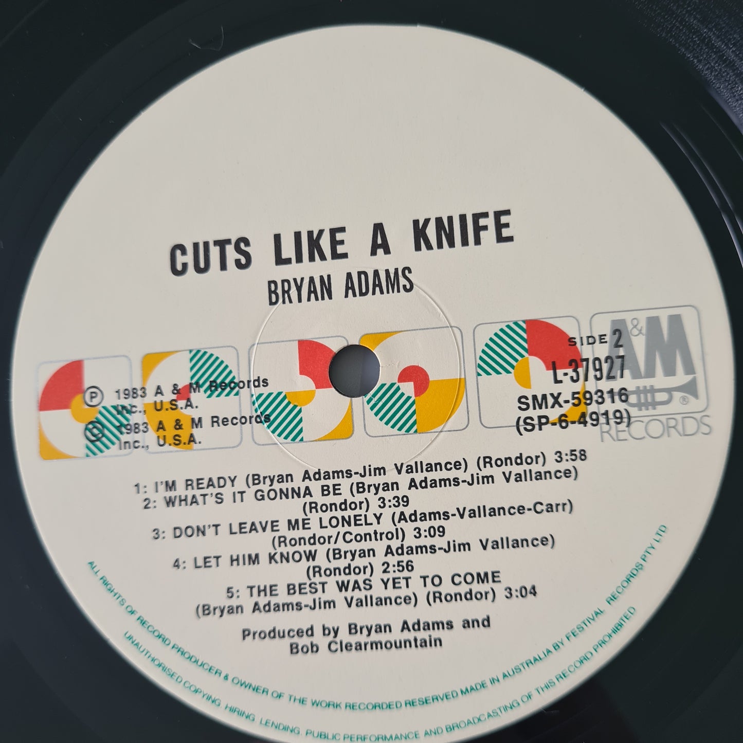 Bryan Adams – Cuts Like A Knife - 1983 - Vinyl Record LP