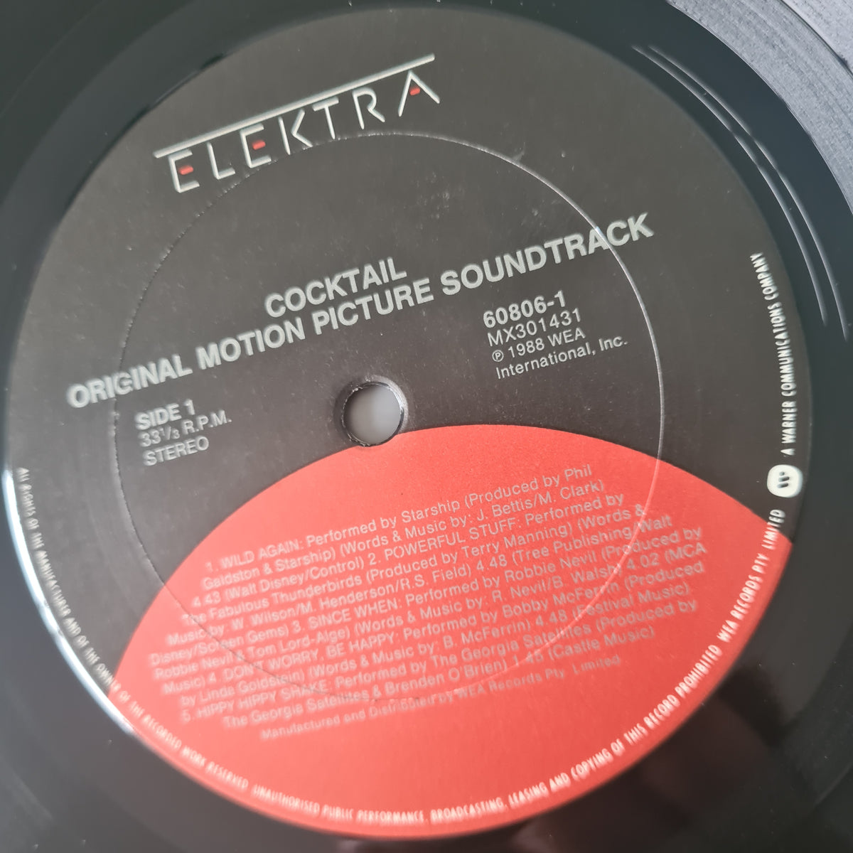 Various – Cocktail: Original Soundtrack From The Motion Picture - 1988 - Vinyl Record LP