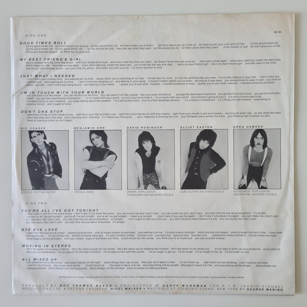 The Cars – The Cars (Debut Album) - 1978 (First Australian Pressing) - Vinyl Record LP (near mint)