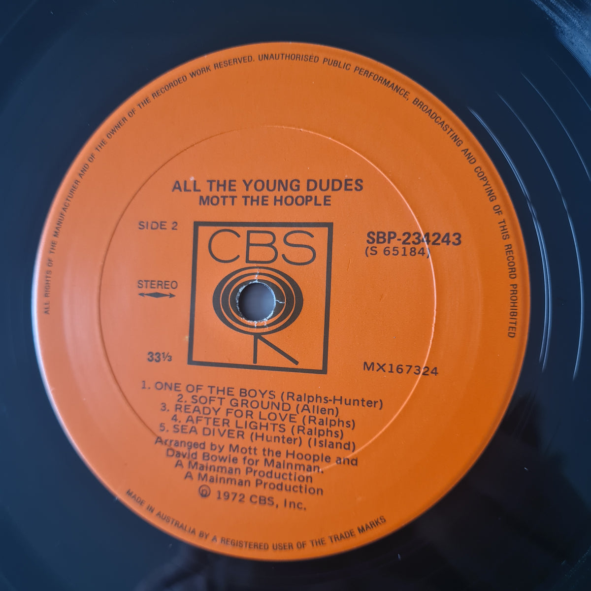 Mott The Hoople – All The Young Dudes - 1972 (1st Australian pressing) - Vinyl Record LP