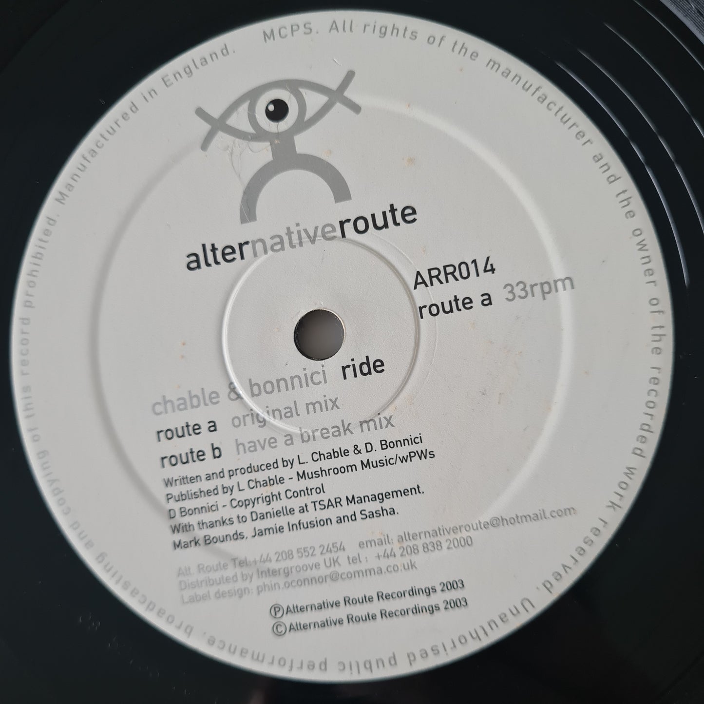 Chable & Bonnici – Ride - 2003 - Vinyl Record 12" Maxi Single