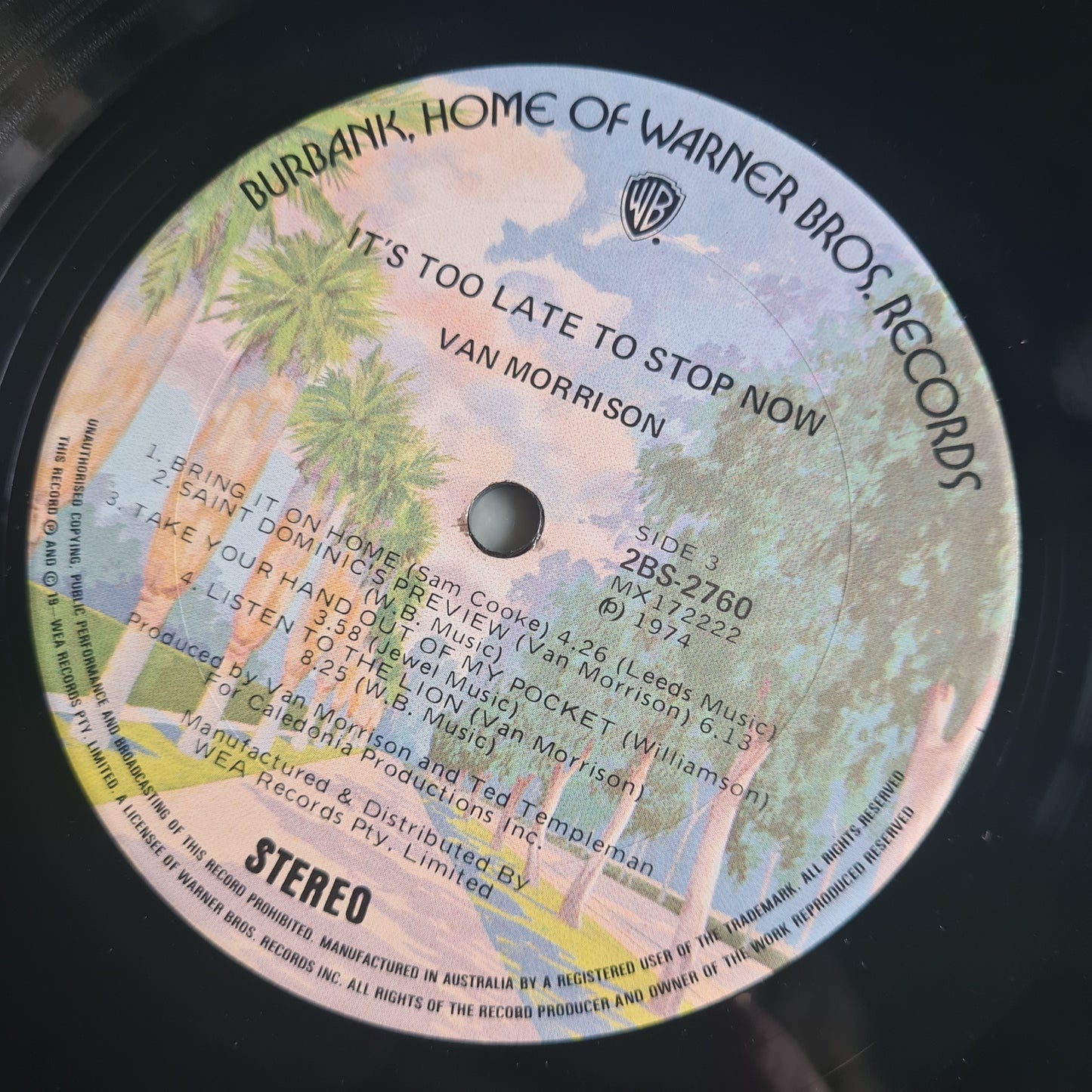 Van Morrison – It's Too Late To Stop Now - 1974 (Australian Pressing) - Vinyl Record 2LP