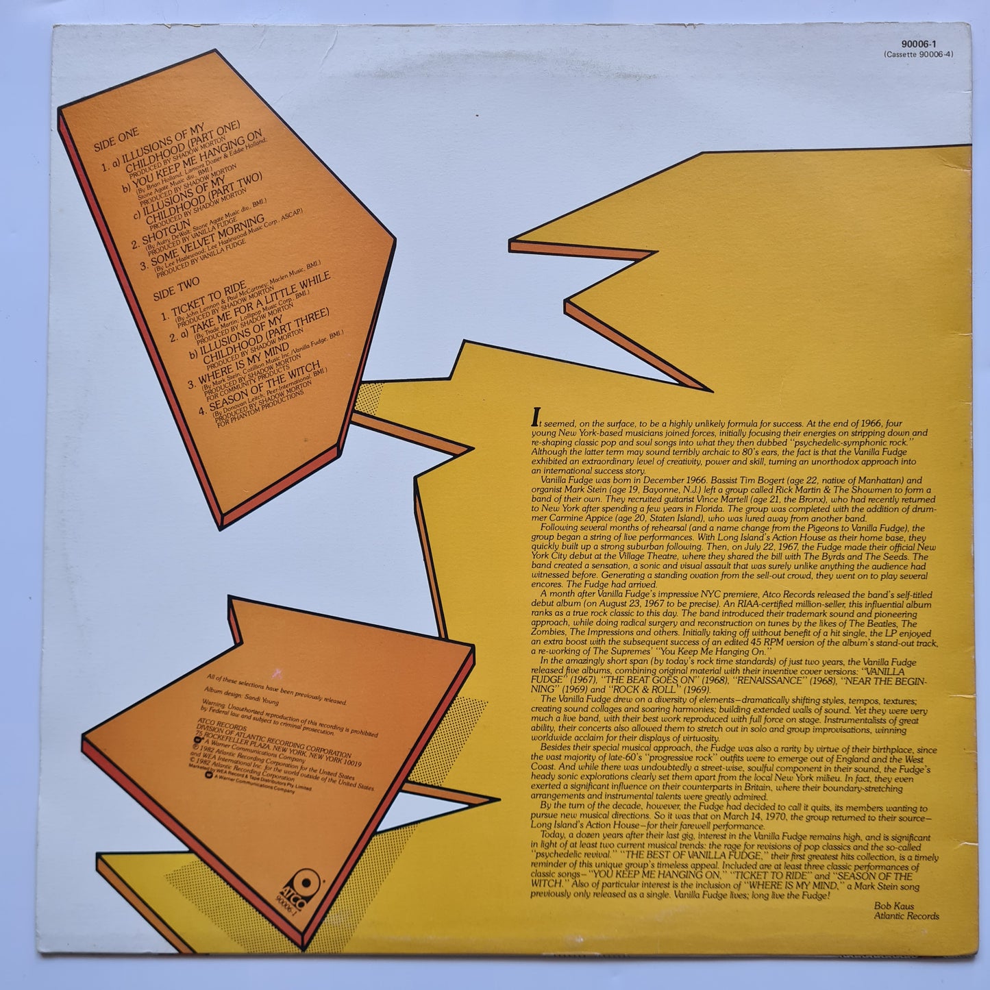 Vanilla Fudge – The Best Of Vanilla Fudge - 1982 - Vinyl Record LP