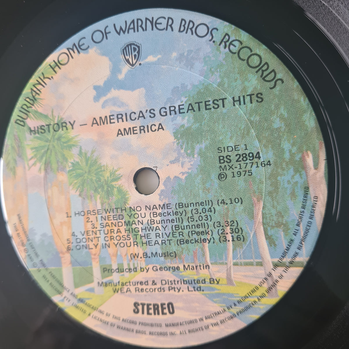 America – History: America's Greatest Hits - 1975 (Late 70's Australian Reissue) - Vinyl Record LP