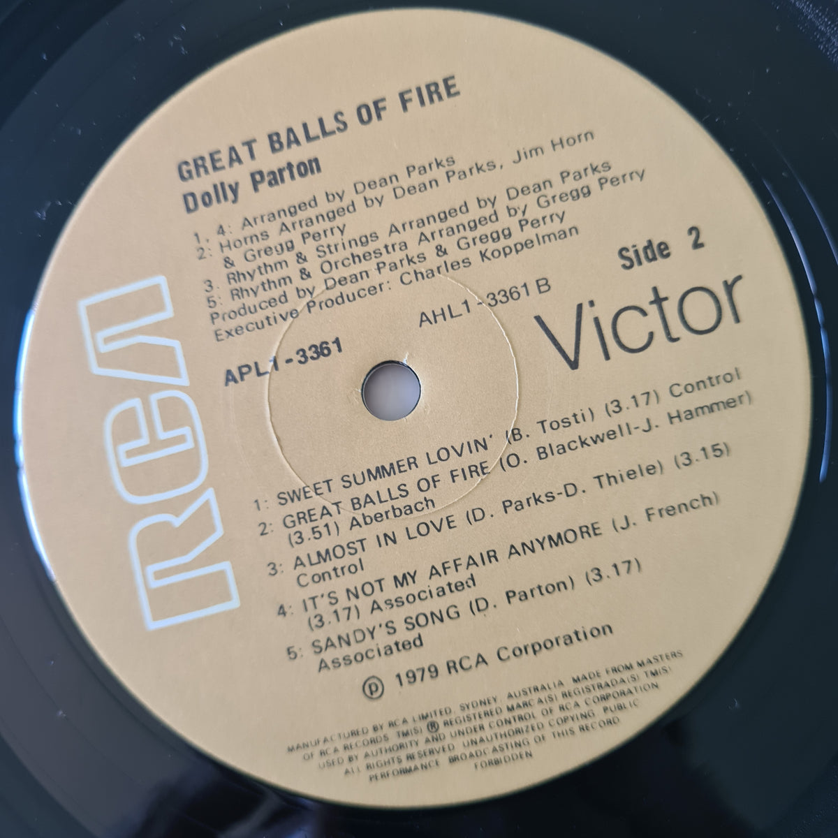 Dolly Parton - Great Balls Of Fire - 1979 - Vinyl Record LP