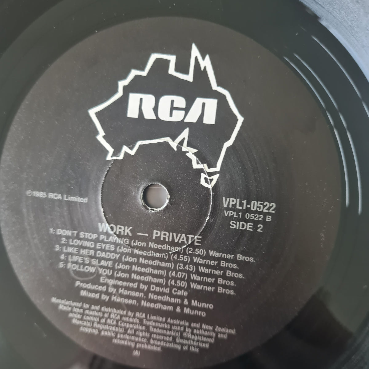 Private – Work - 1985 - Vinyl Record LP