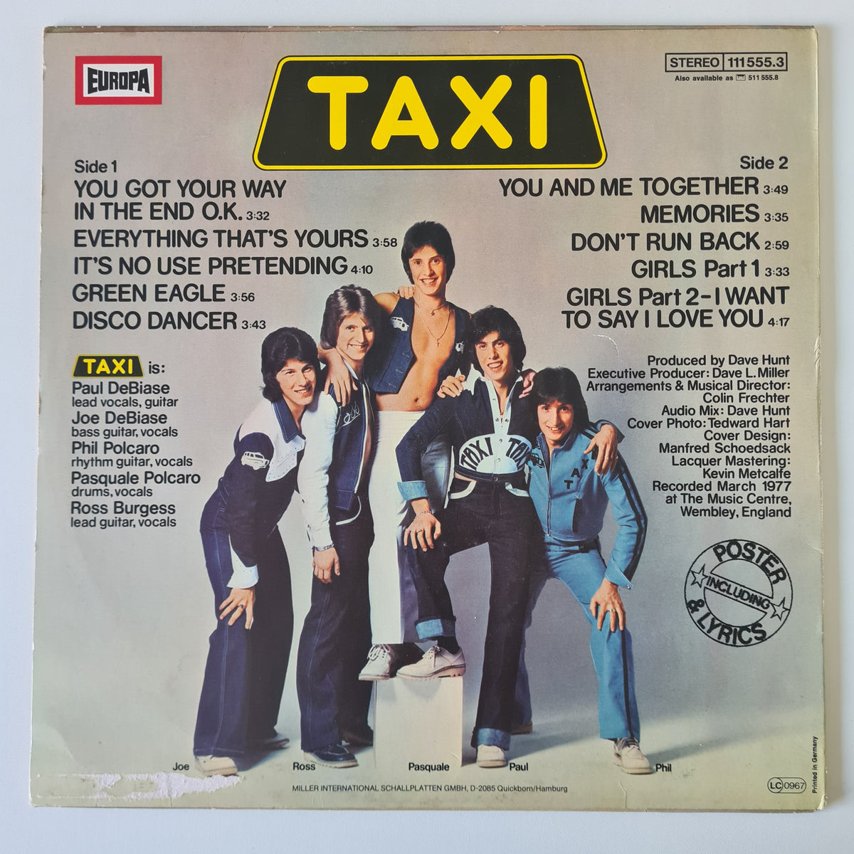 Taxi – Taxi - 1977 (German Pressing) - Vinyl Record LP
