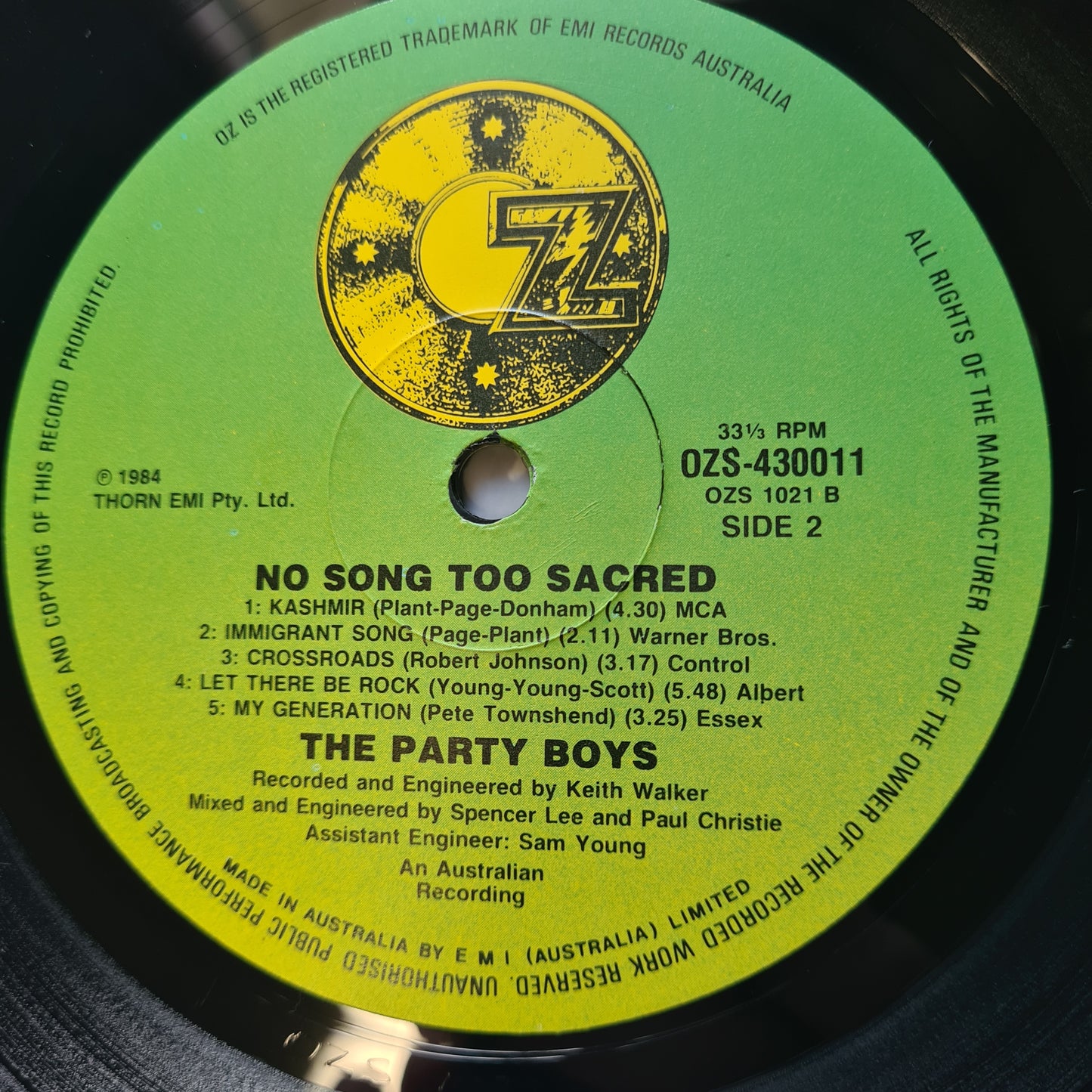 The Party Boys – No Song Too Sacred - 1984 - Vinyl Record LP (near mint)