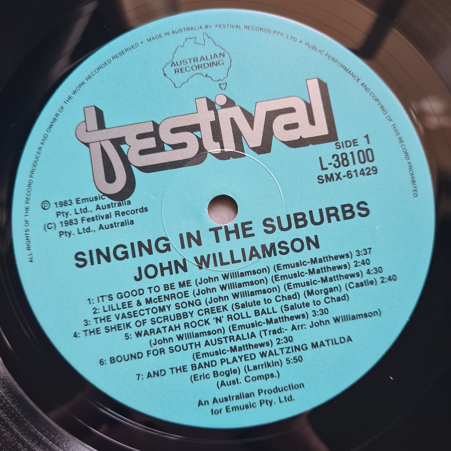 John Williamson - Singing In The Suburbs - 1983 - Vinyl Record LP (near mint)