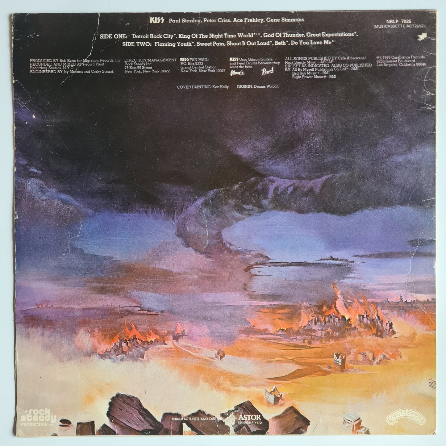 KISS – Destroyer - 1976 (2nd Australian Pressing Nov 1976) - Vinyl Record LP