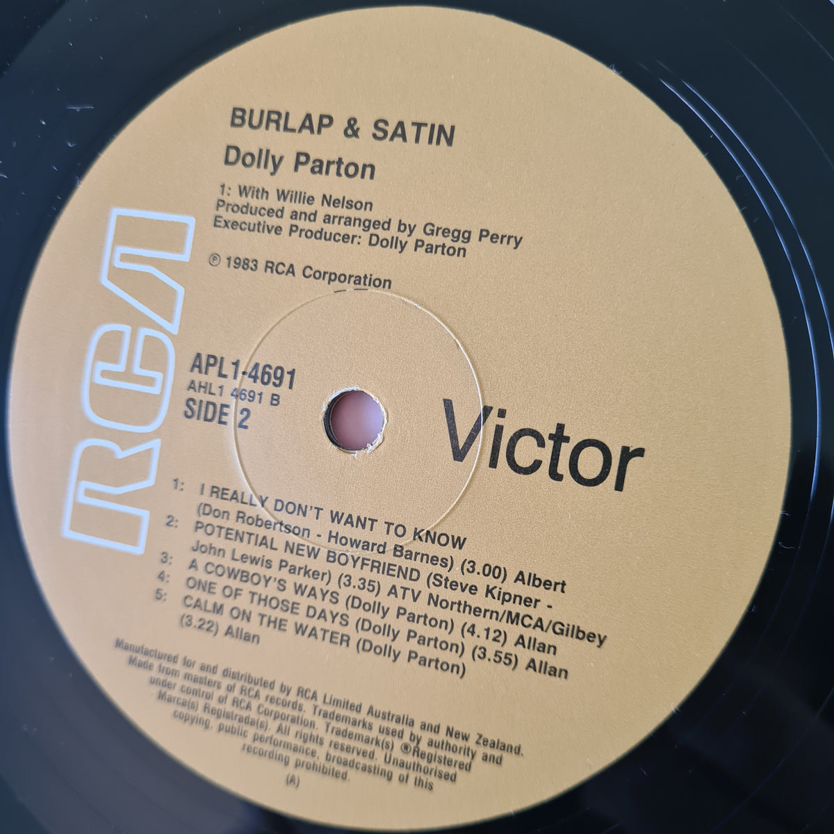 Dolly Parton - Burlap & Satin - 1983 - Vinyl Record LP