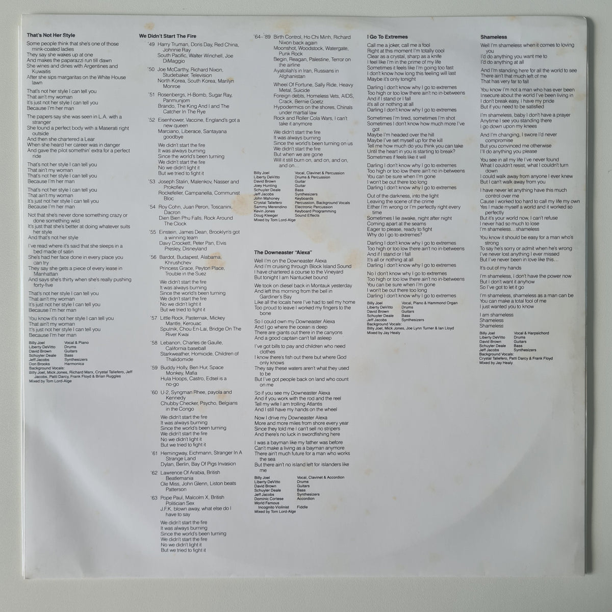Billy Joel – Storm Front - 1989 - Vinyl Record LP (Excellent)