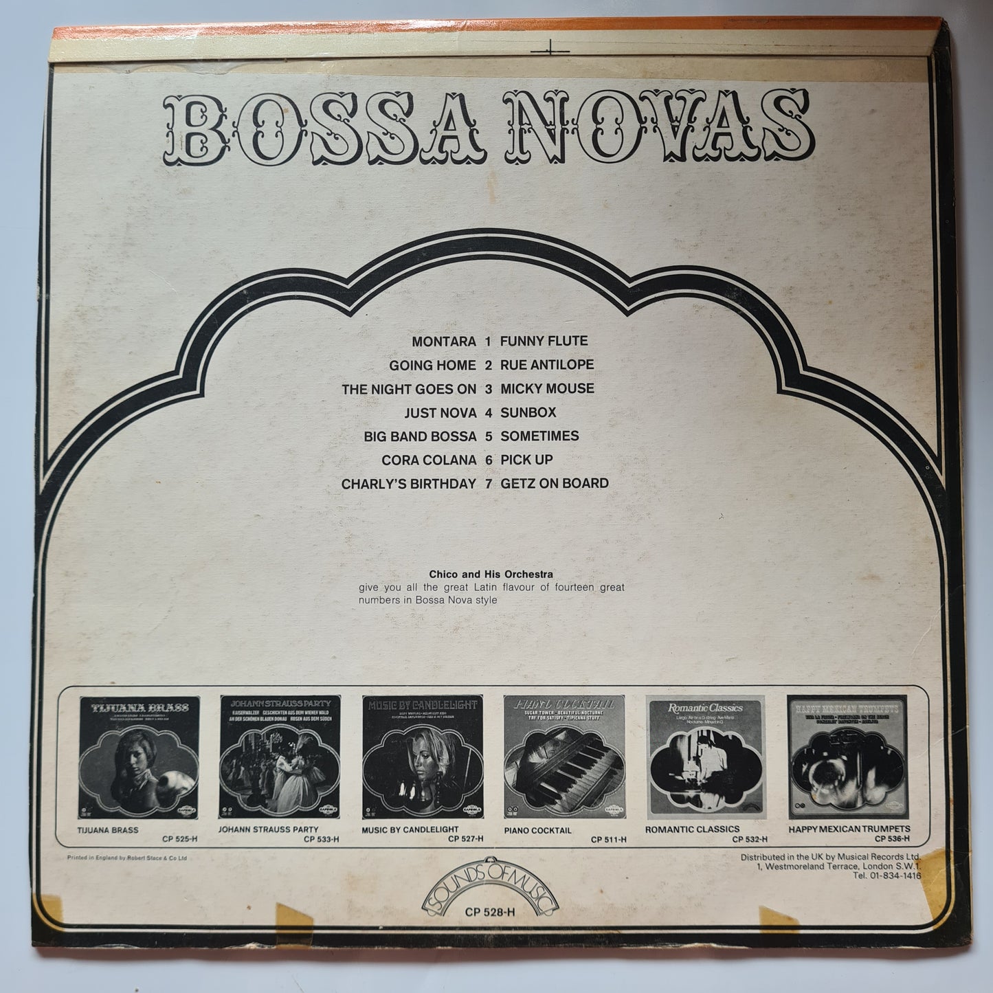 Chico And His Orchestra – Bossa Novas - 1968 - Vinyl Record LP