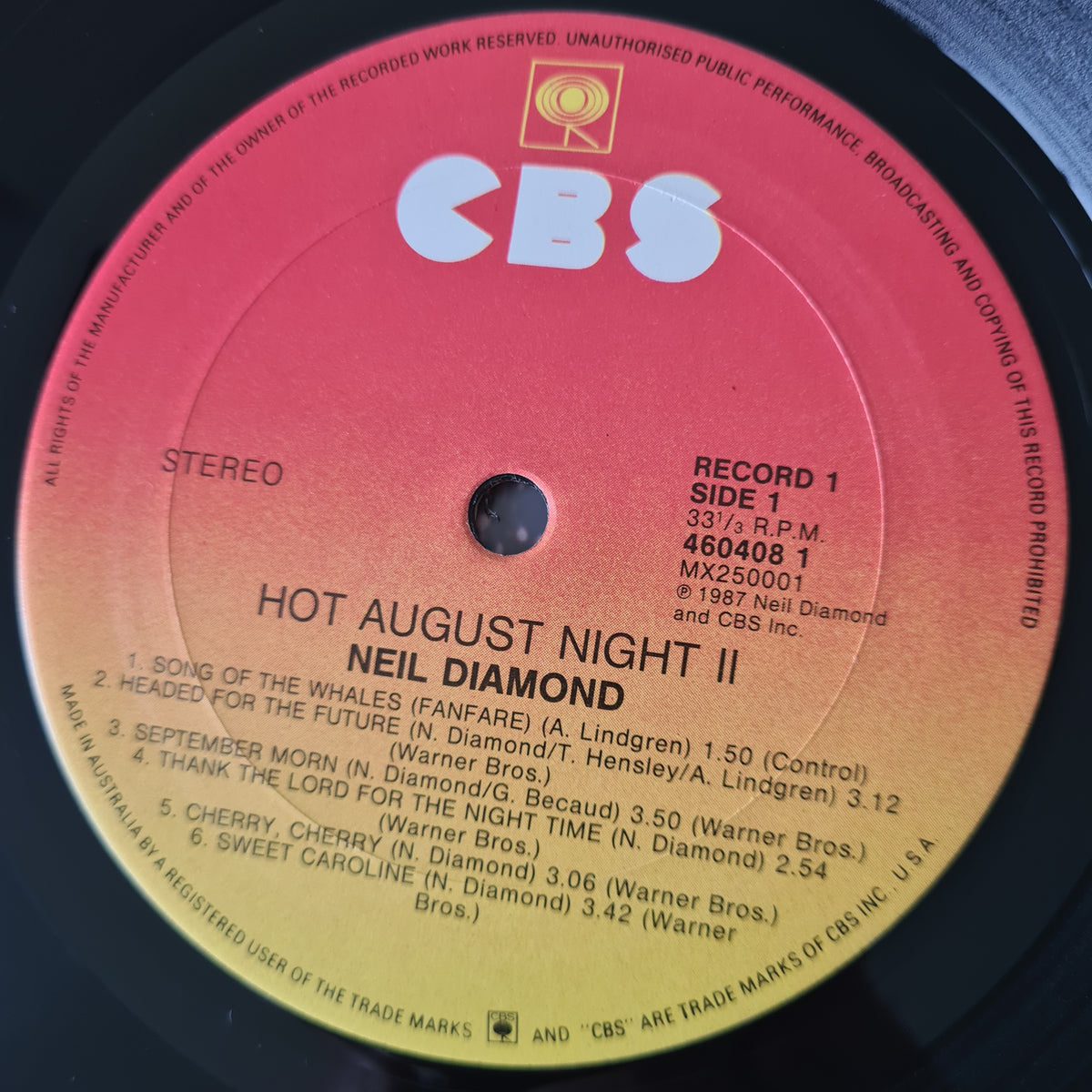 Neil Diamond – Hot August Night II - 1987 - Vinyl Record 2LP (Excellent)