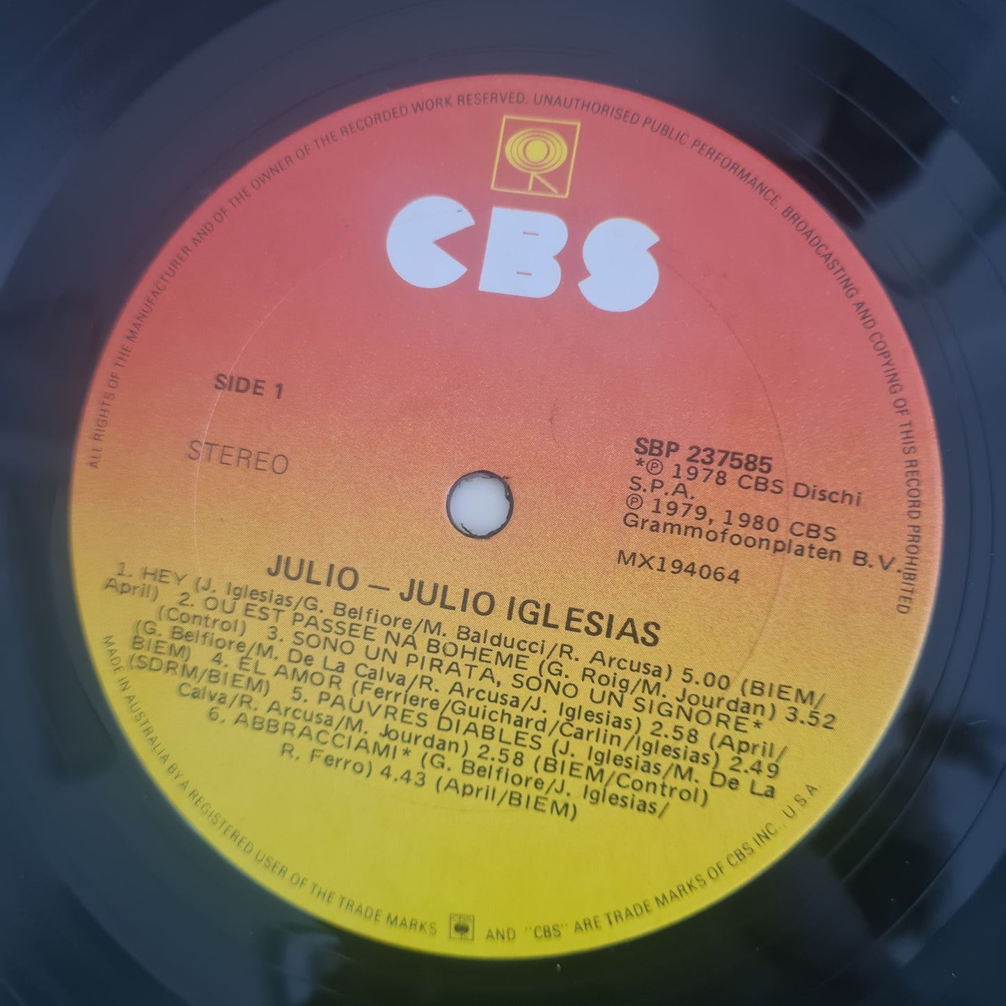 Julio Iglesias - Julio - 1981 - Vinyl Record LP