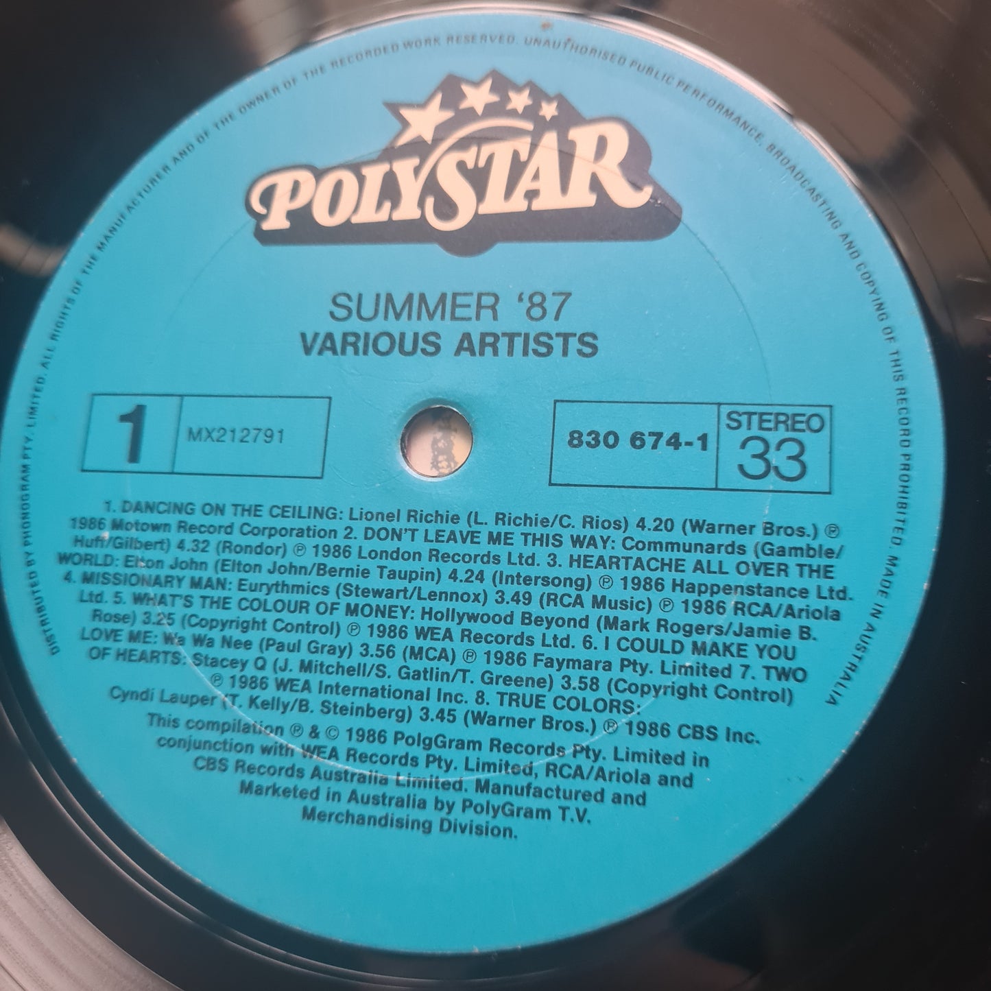 Various Artists - Summer '87 - 1986 - Vinyl Record LP