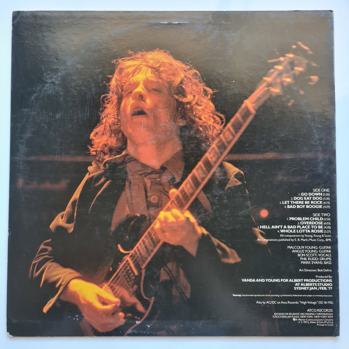 AC/DC – Let There Be Rock - 1977 (Early 80's USA Pressing) - Vinyl Record LP