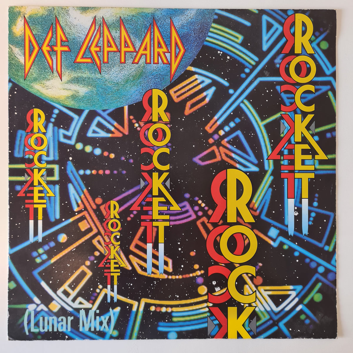 Def Leppard – Rocket (Lunar Mix) - 1989 (UK & Europe Pressing)- Vinyl Record 12" Maxi Single