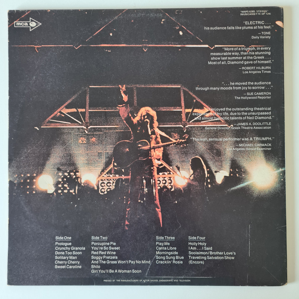 Neil Diamond – Hot August Night - 1972 (1973 2nd Australian Pressing) - Vinyl Record 2LP
