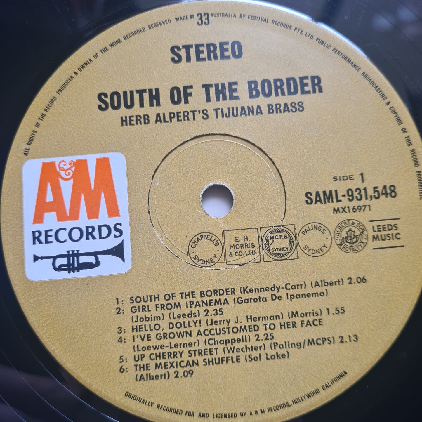 Herb Alpert's Tijuana Brass – South Of The Border - 1964 - Vinyl Record LP