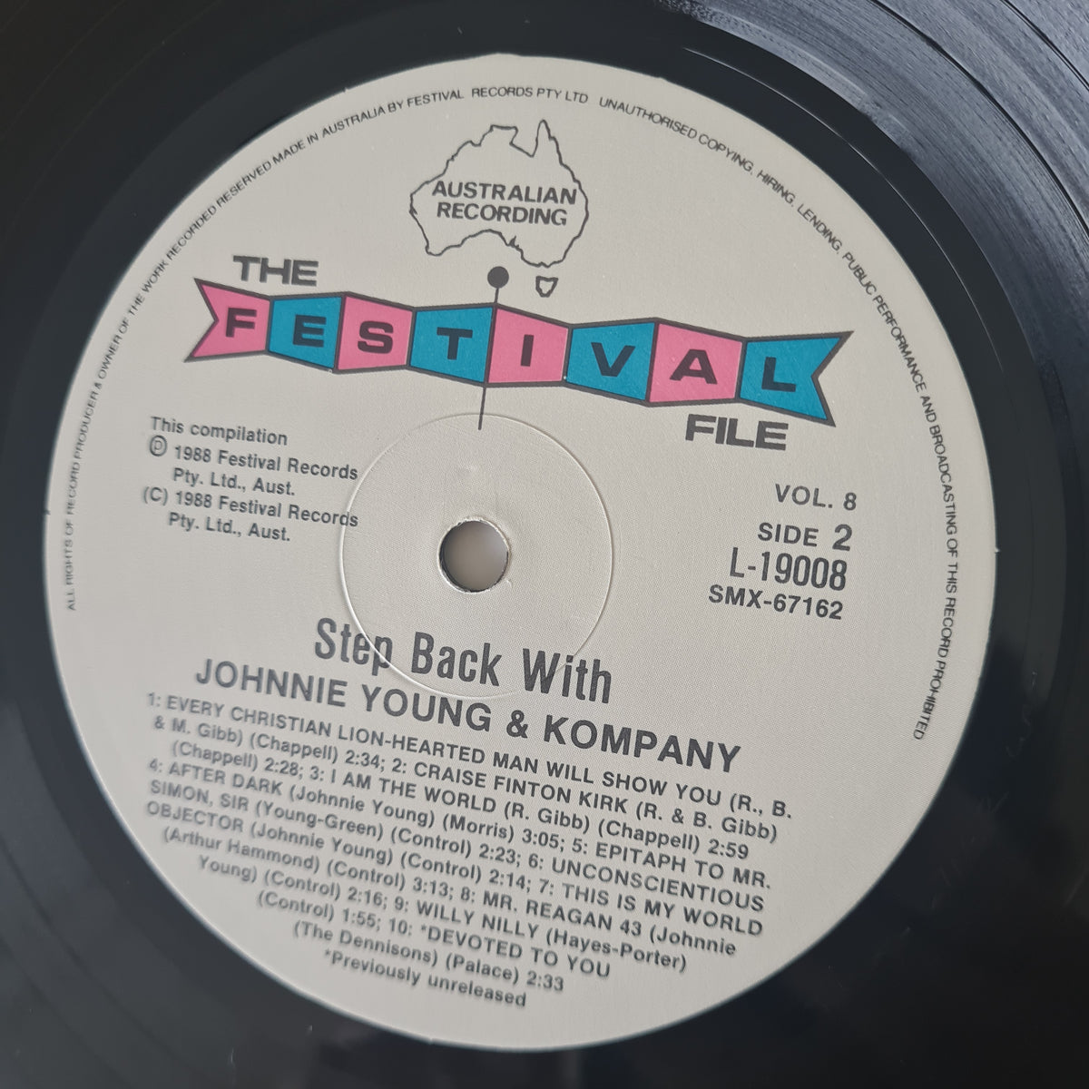 Johnny Young & Kompany – Step Back With.... The Festival File Volume Eight - 1988 - Vinyl Record LP