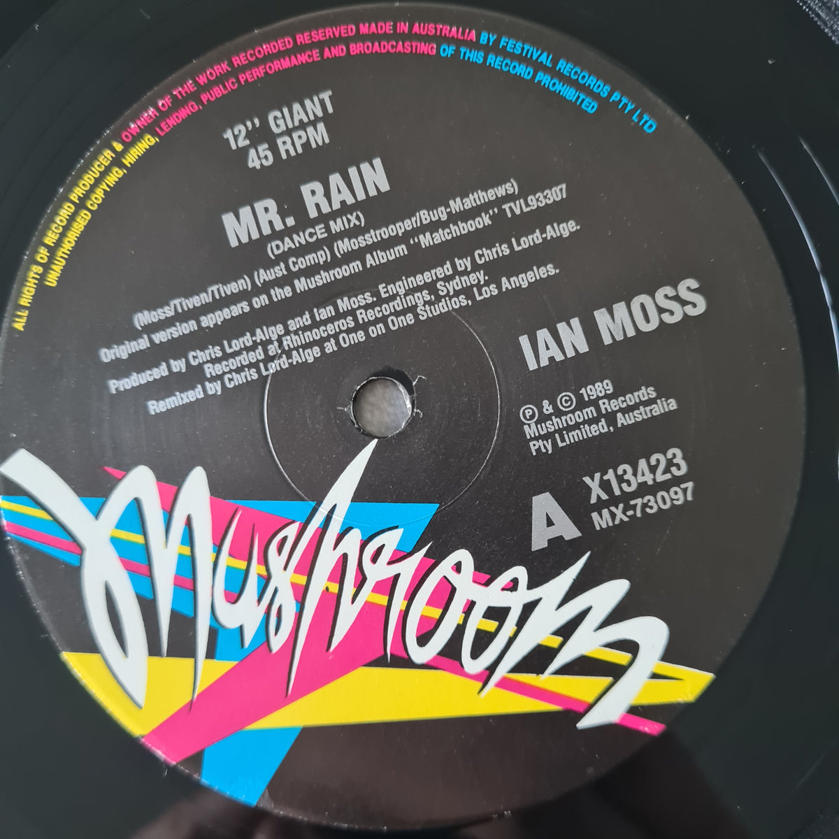 Ian Moss – Mr Rain - 1989 - Vinyl Record Limited Edition 12" Maxi Single