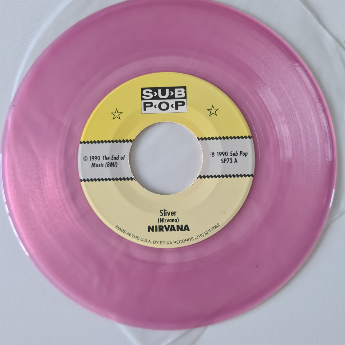 Nirvana – Sliver / Dive (Pink Translucent Vinyl) - 1990 (1990's Second USA Pressing) - Vinyl Record 7" 45RPM Single *RARE*