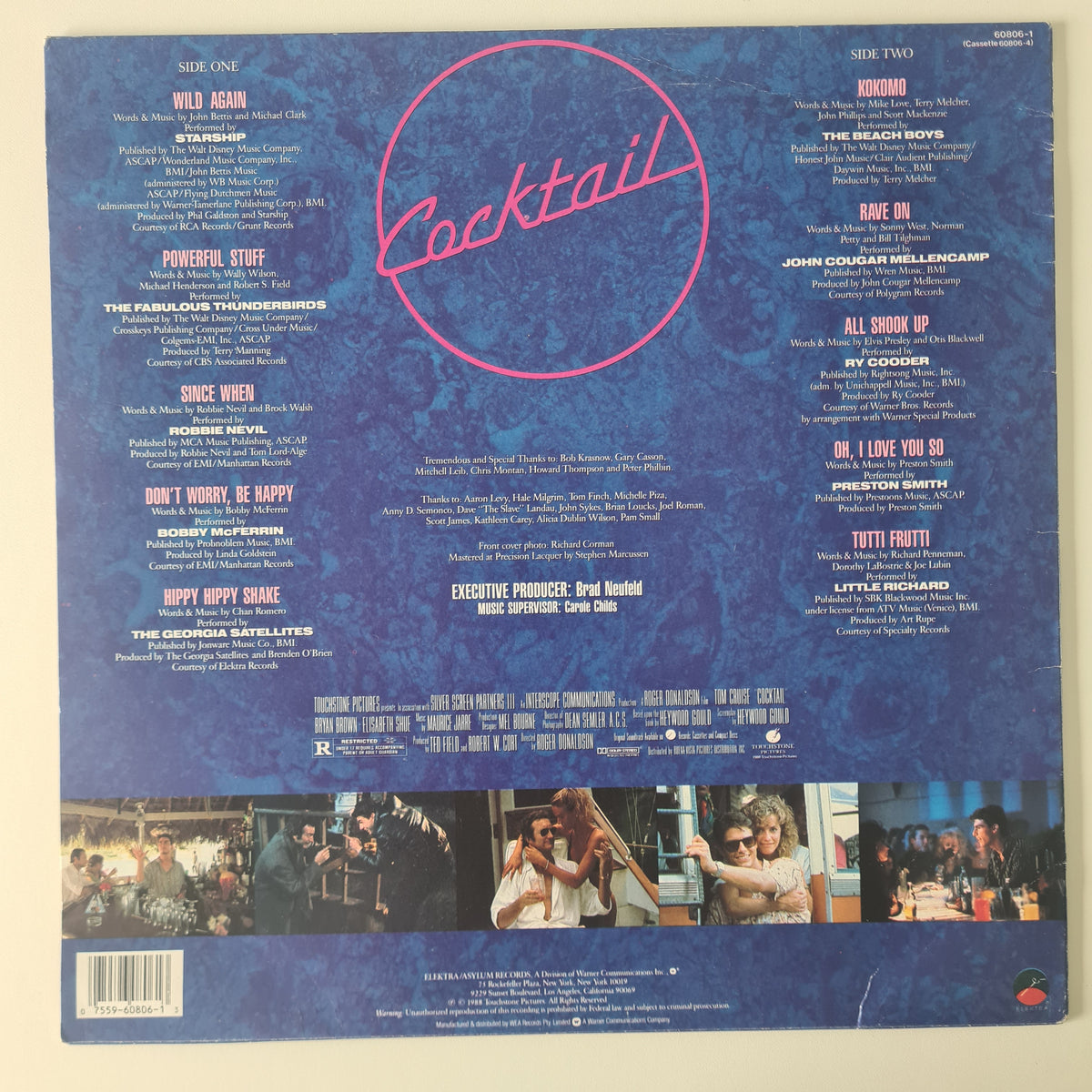 Various – Cocktail: Original Soundtrack From The Motion Picture - 1988 - Vinyl Record LP