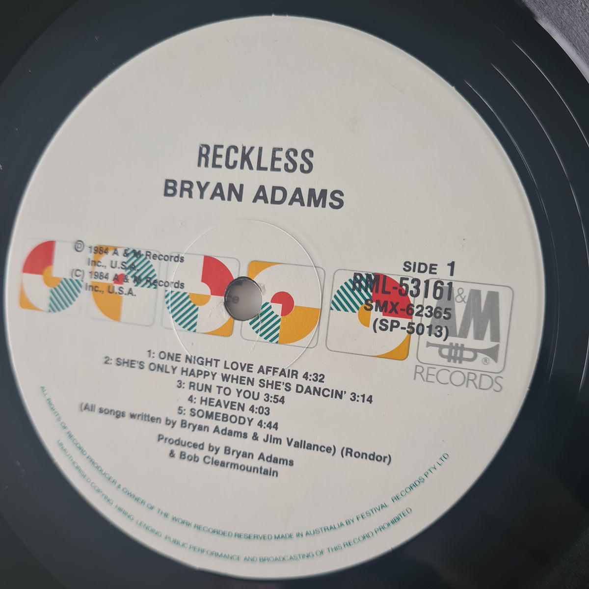 Bryan Adams – Reckless - 1984 (Australian Only XMAS Gift Pack Edition) - Vinyl Record LP