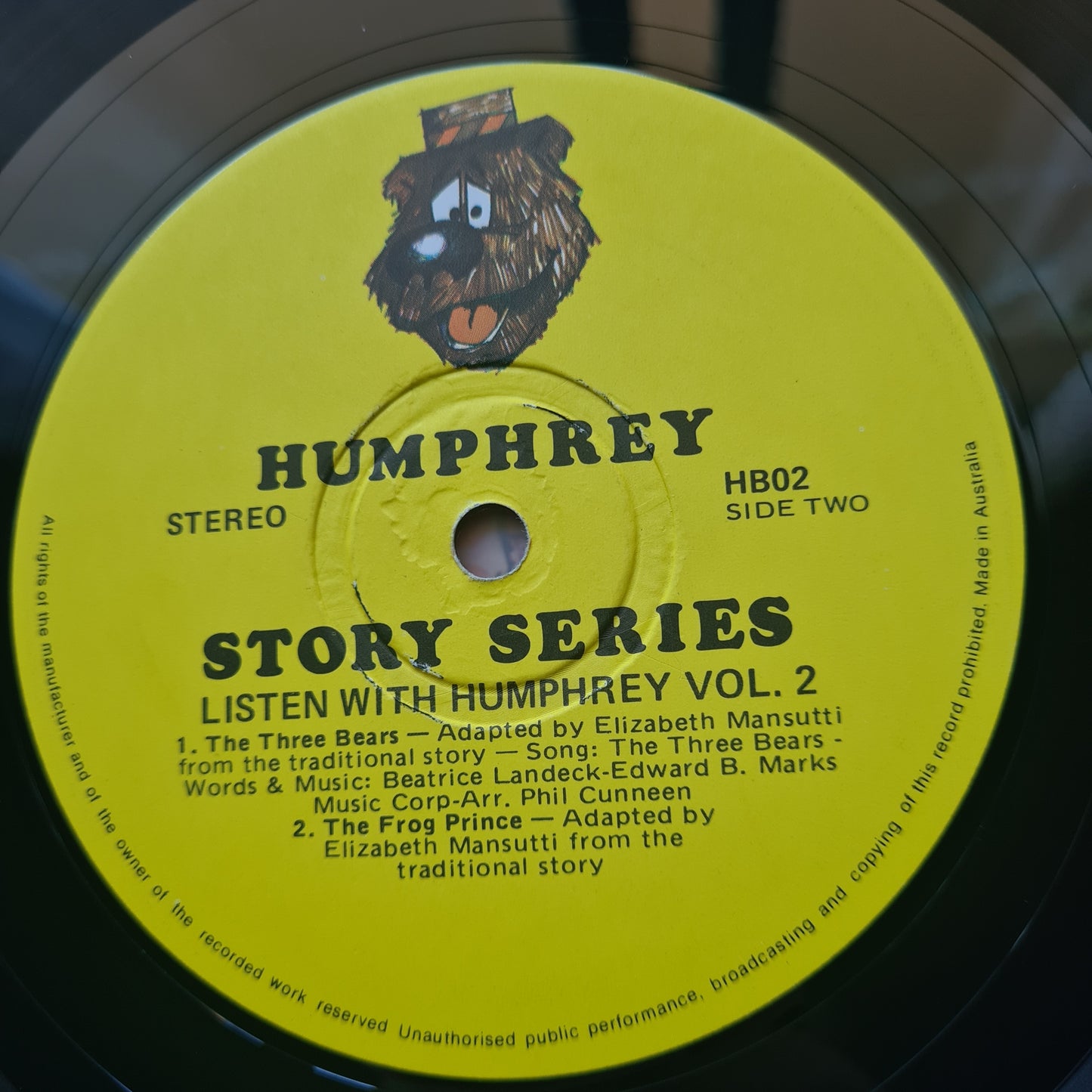 Children's Stories: Humphrey B Bear – Listen With Humphrey to..... Vol 2 - 1960's Australian Pressing? - Vinyl Record LP