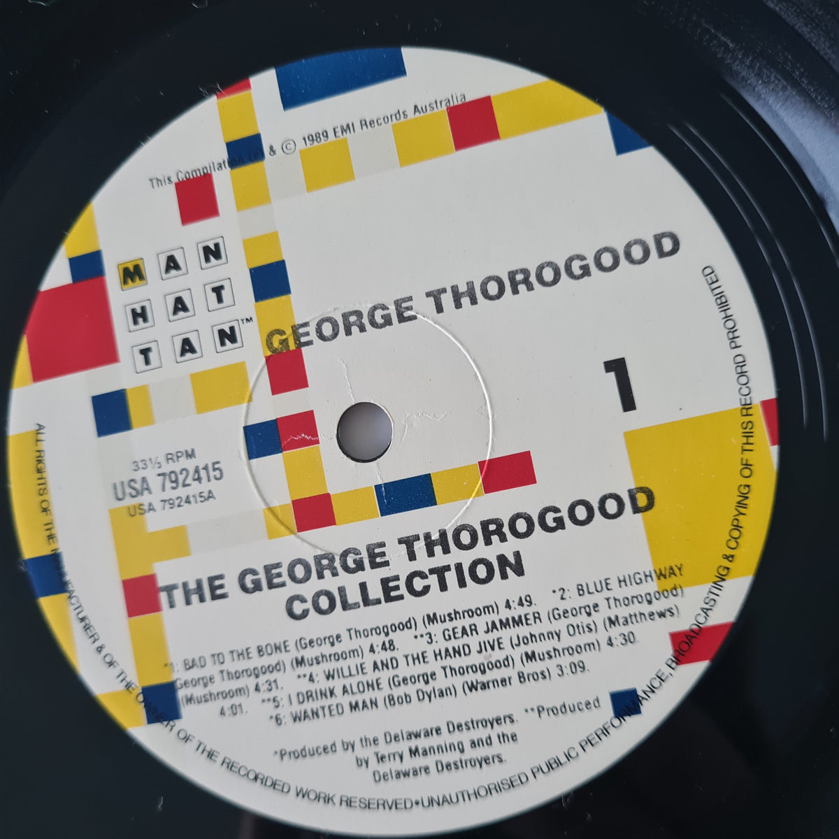 George Thorogood & The Destroyers – The George Thorogood Collection- 1989 - Vinyl Record LP