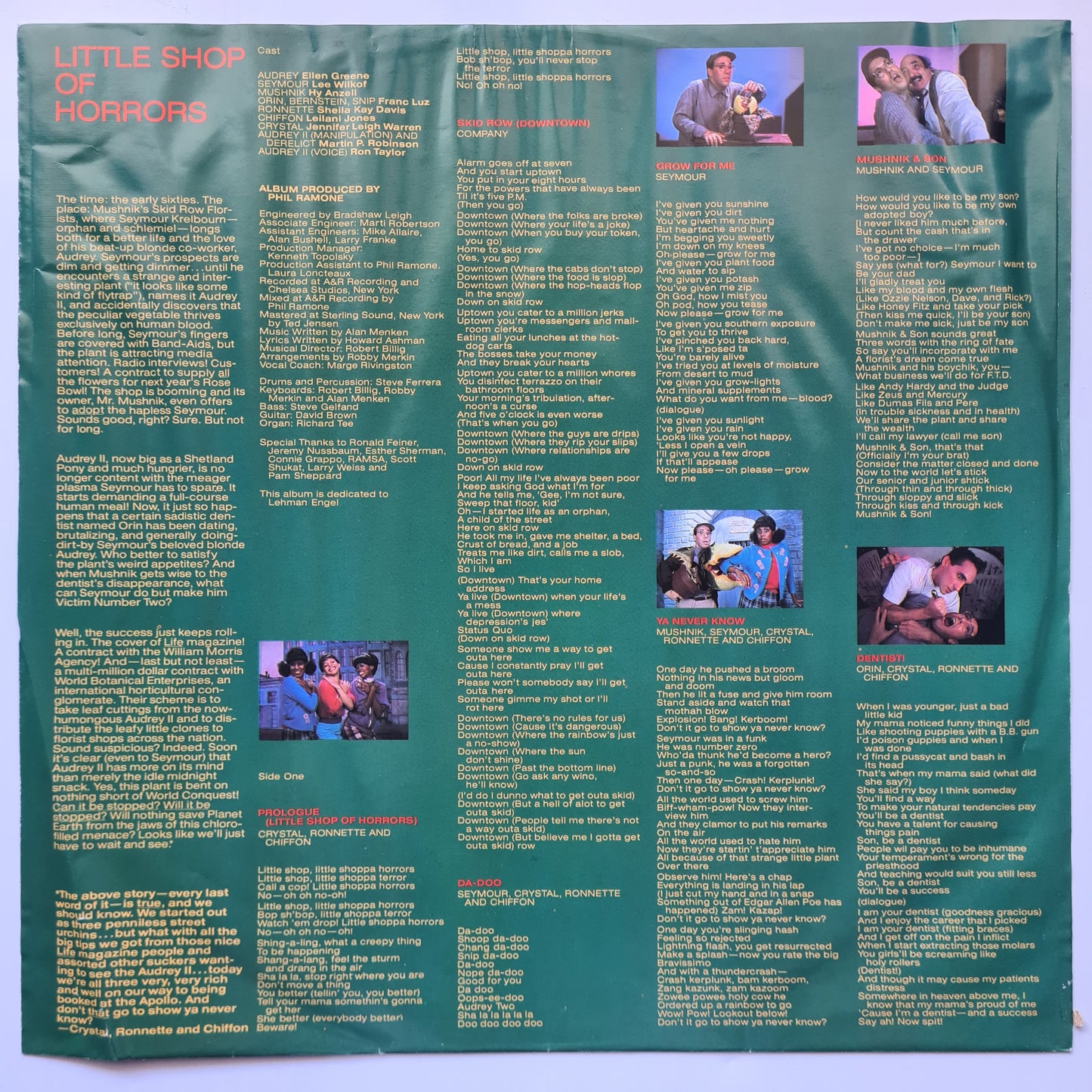 Howard Ashman & Alan Menken – Little Shop Of Horrors: Original Cast Album - 1982 - Vinyl Record LP (near mint)