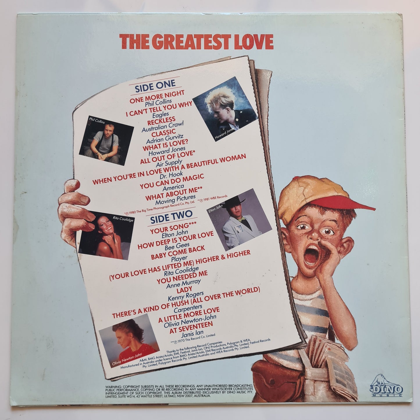 Various – The Greatest Love: 18 Original Artists - Vinyl Record LP (AUSTRALIAN ONLY RELEASE)