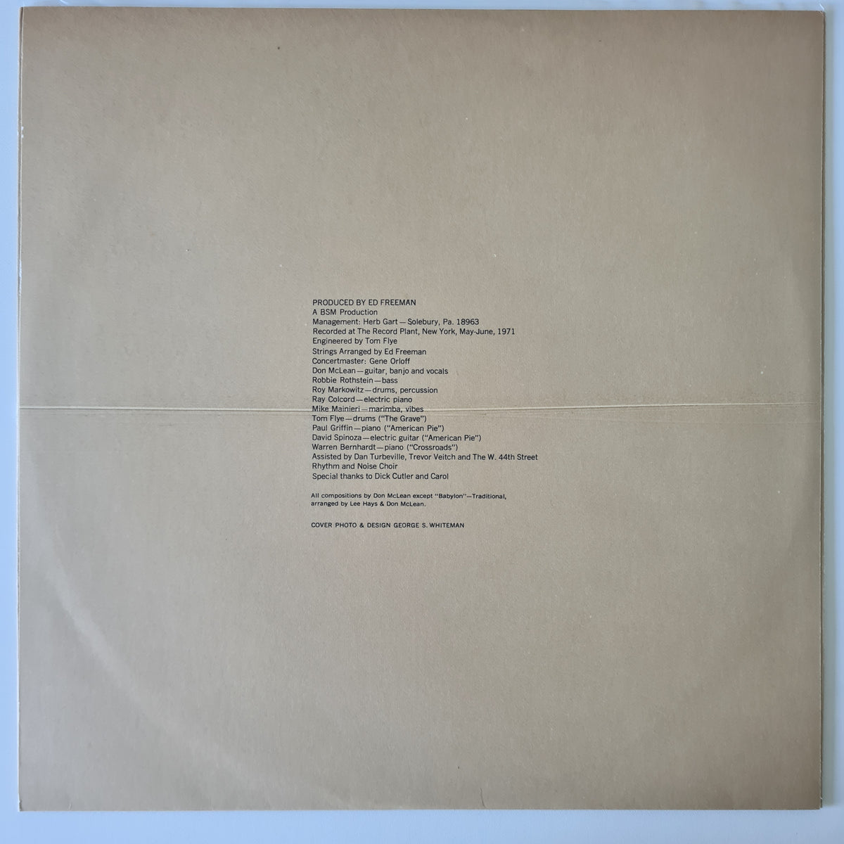 Don McLean – American Pie - 1971 (Second Australian Pressing)- Vinyl Records LP