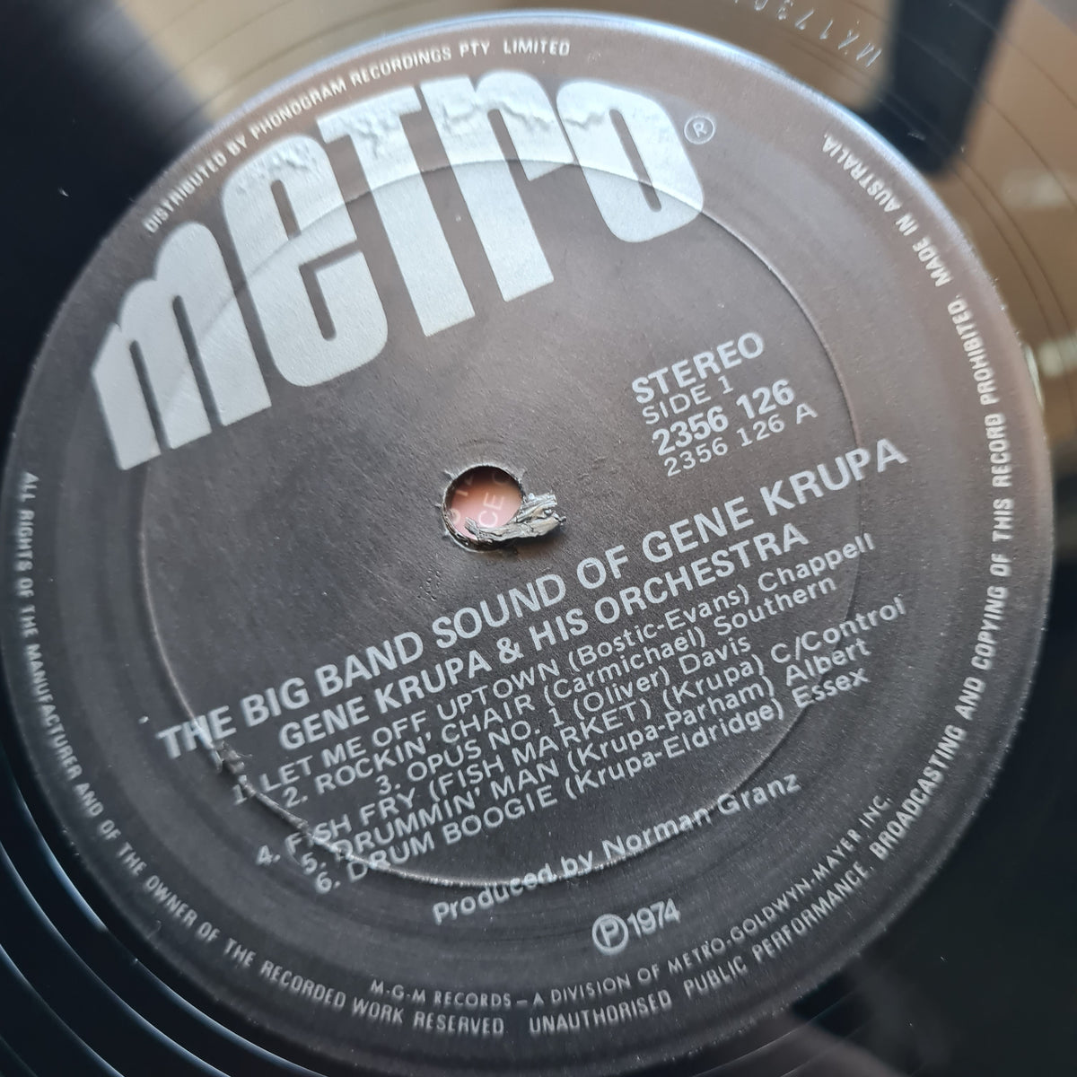 Gene Krupa & His Orchestra Featuring Anita O'Day & Roy Eldridge – The Big Band Sound Of Gene Krupa - 1956 (1974 Australian Repress) - Vinyl Record LP
