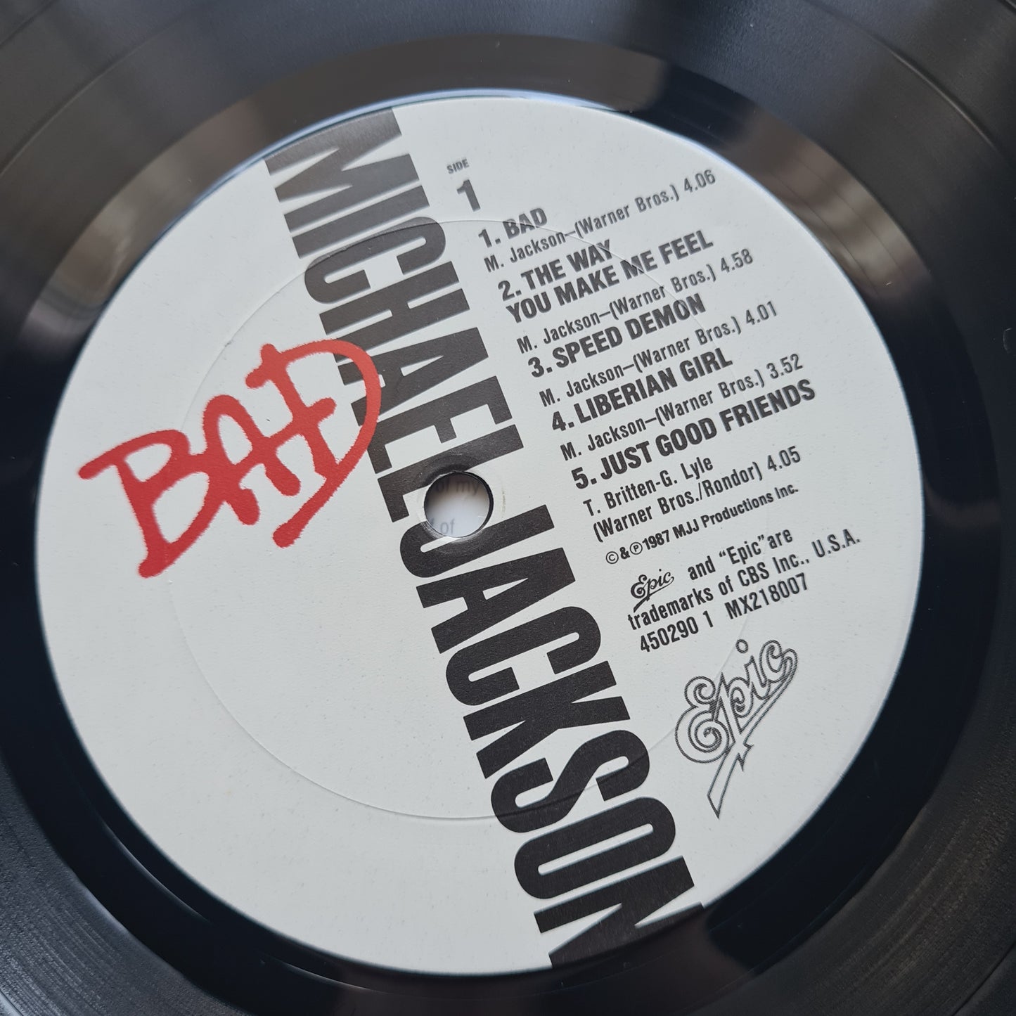 Michael Jackson – Bad - 1987 - Vinyl Record LP
