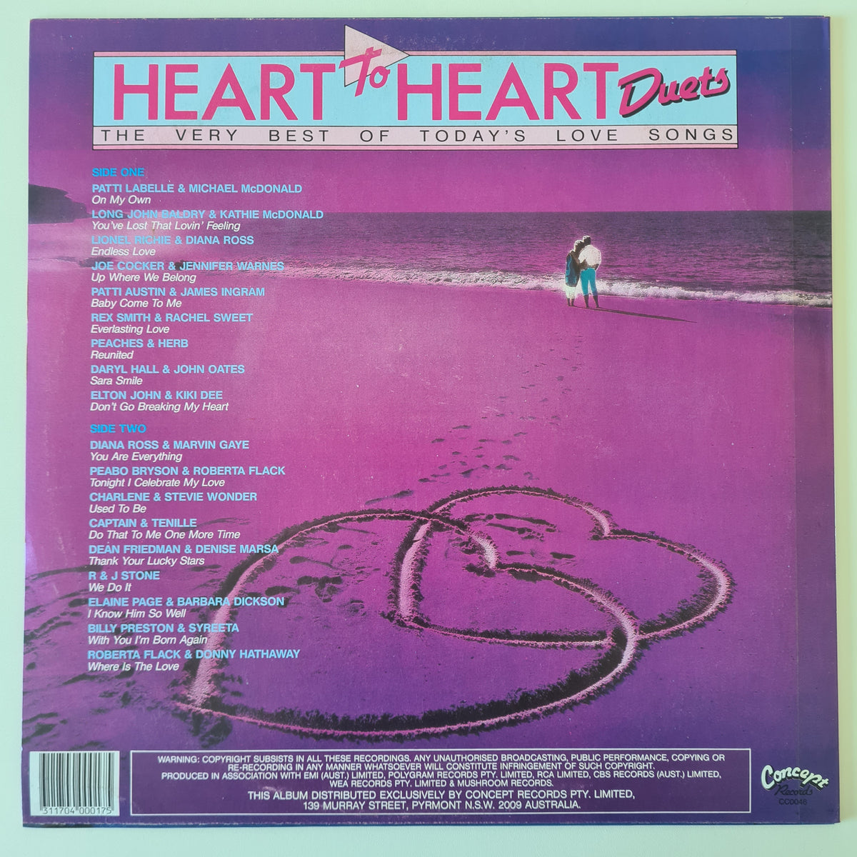 Various Artists – Heart To Heart Duets - 1987 (Australian Only Release) - Vinyl Record LP by Sound Hound Records